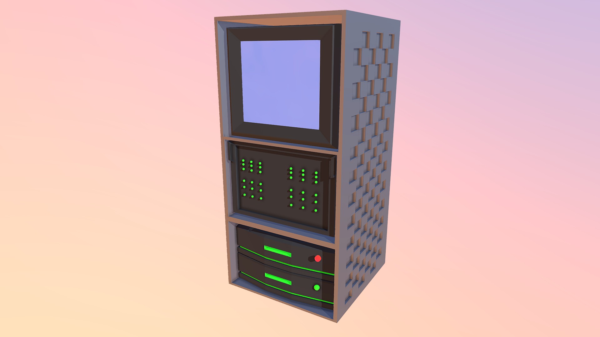 3D model SWGZ- Server - This is a 3D model of the SWGZ- Server. The 3D model is about a computer tower with a keyboard.