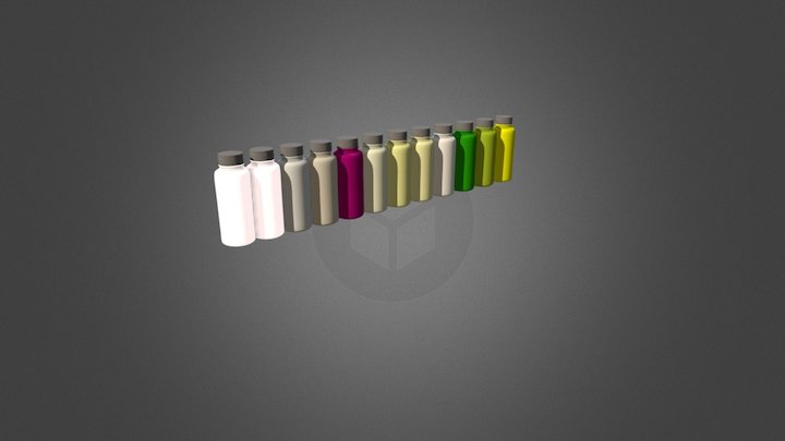 Juice Bottles 3D Model