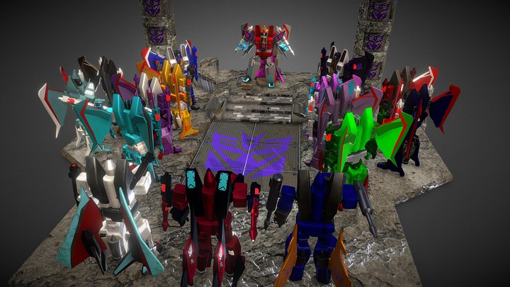 King Starscream and his Seekers 3D Model