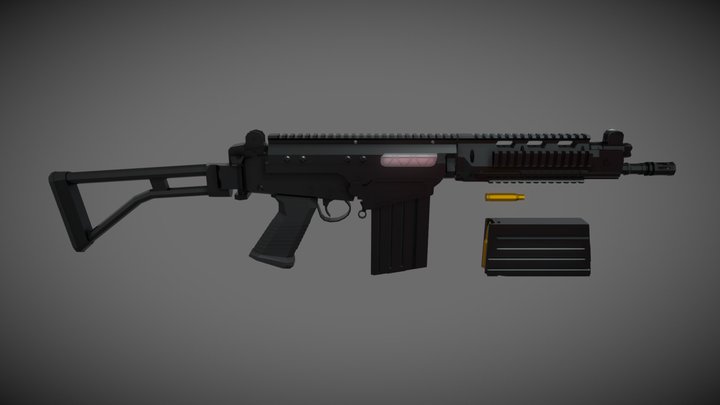low-poly SA-58 OSW – Modello 3D gratuito STL