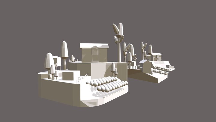 Eco House - Diorama and House Blockout 3D Model