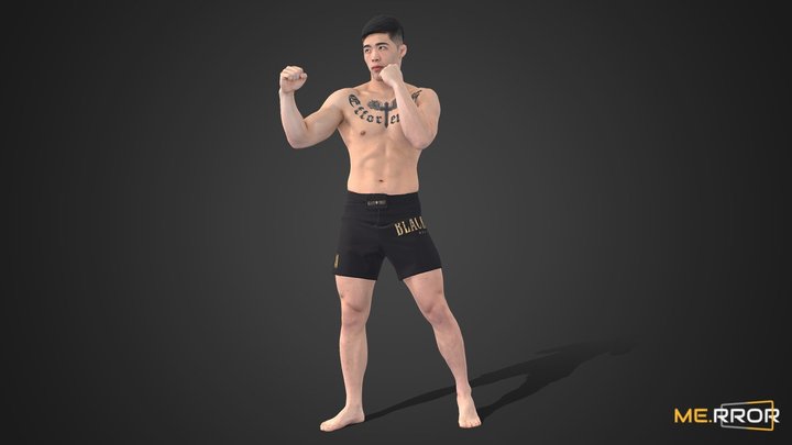 [Game-Ready] Asian Man Scan_Posed 5 3D Model