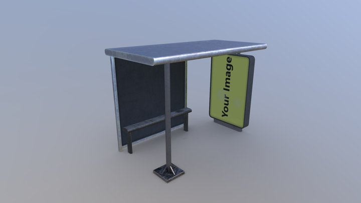 Small Bus Stop Shelter 3D Model