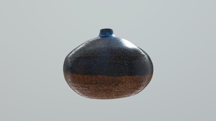 Blue Ceramic Pottery 3D Model