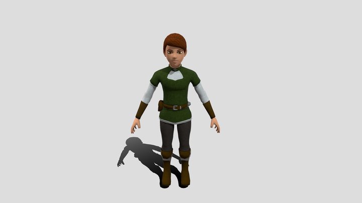 Medieval young female 01 V1.1 2018 3D Model
