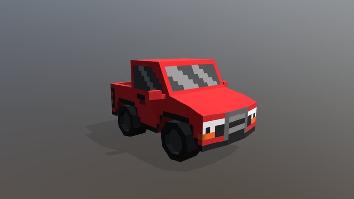 Low Poly Pickup Truck 3D Model