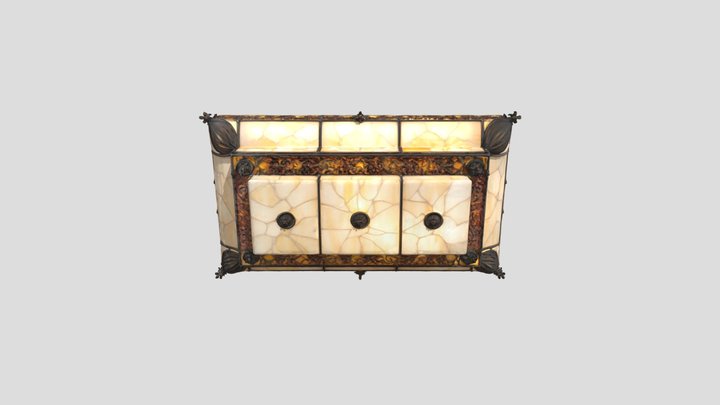 Golden Glow Chandelier 3D Model