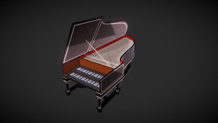 Harpsichord 3D Model