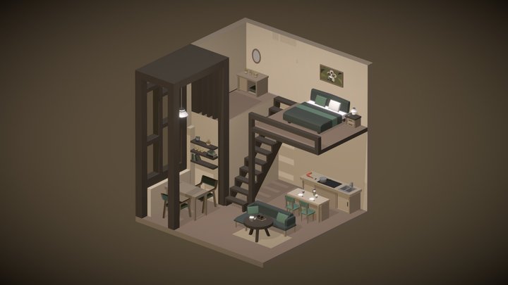 Cute Isometric House 3D Model