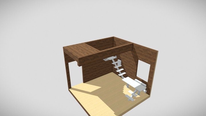 Каркас лест�ницы на Монокосоуре 3D Model