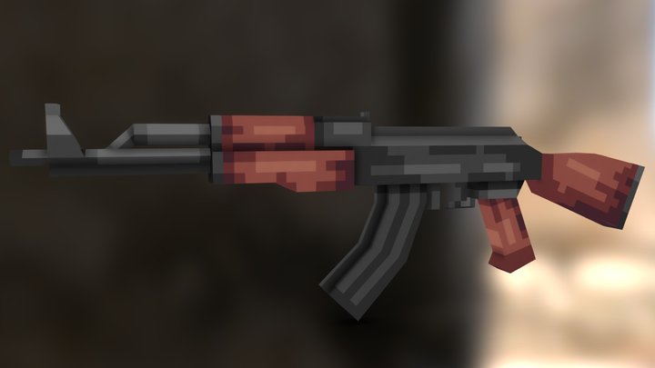 Low poly AK-47 3D Model