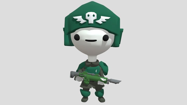 Chibi Guardsmen warhammer40k 3D Model
