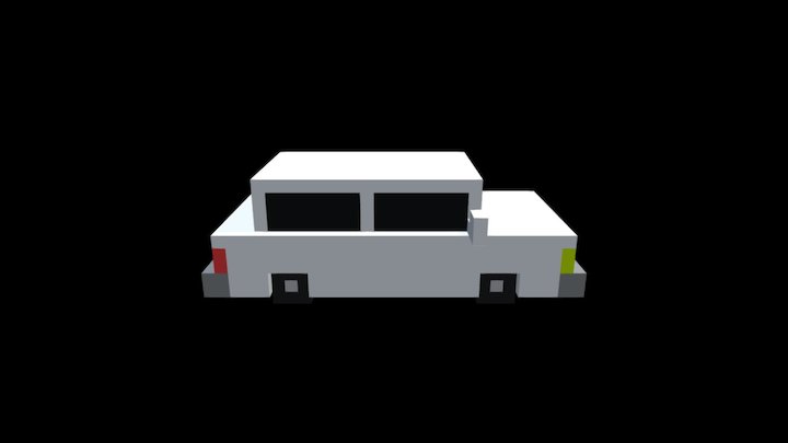 White Sedan 3D Model