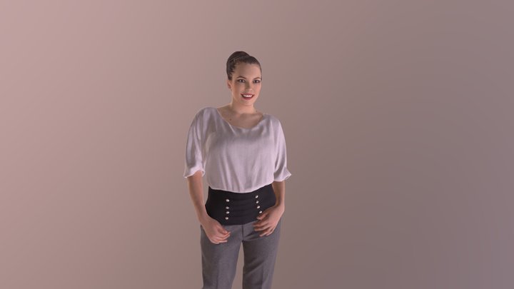 Walking Woman Elegant Pants Dream Blouse 3D Model