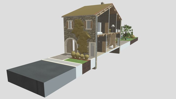 La maison lorraine traditionnelle rénovée 3D Model