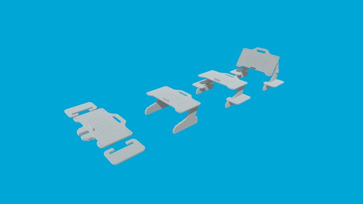 Folding table for laptop 3D Model