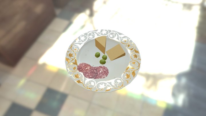 Plate with food 3D Model