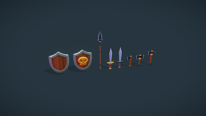 Dungeon Weapons Pack - Game ready 3D Model