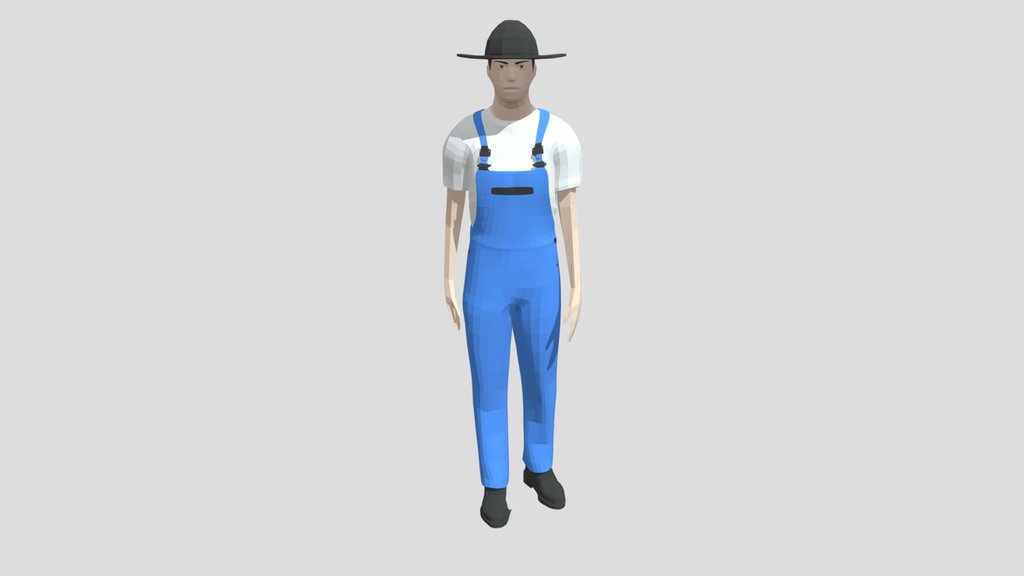 Low Poly Farmer Man