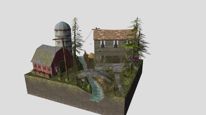DAE Diorama retake - Small farm 3D Model