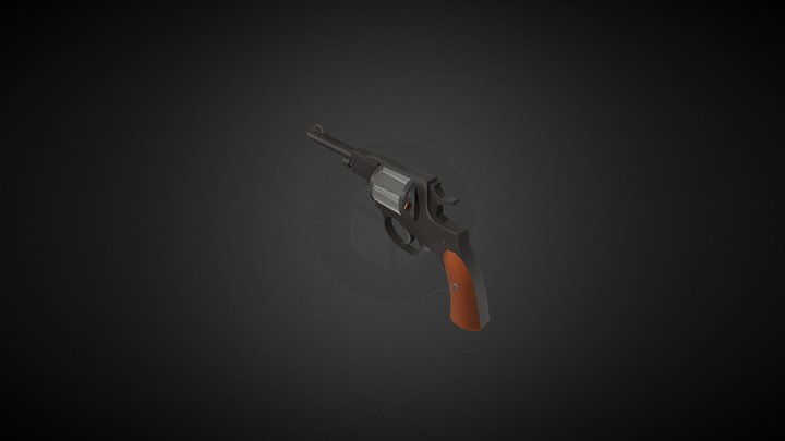 Weapone Revolver Low Poly Gun Game Asset 3D Model
