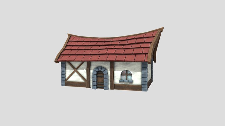 Stylized medieval house 3D Model