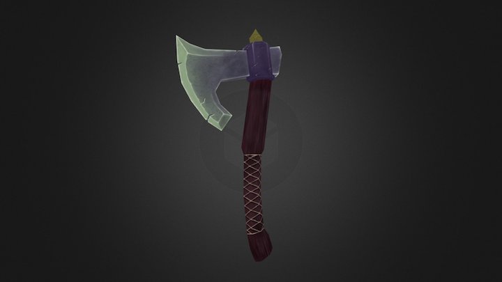 Hand Painted Low-Poly Ax 3D Model