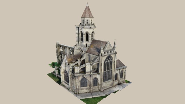Eglise du Vieux Saint-Etienne, Caen (France) 3D Model