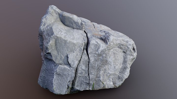Square Rock Cracked (Updated Materials) 3D Model
