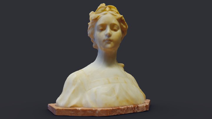 White Marble Girl 3D Model