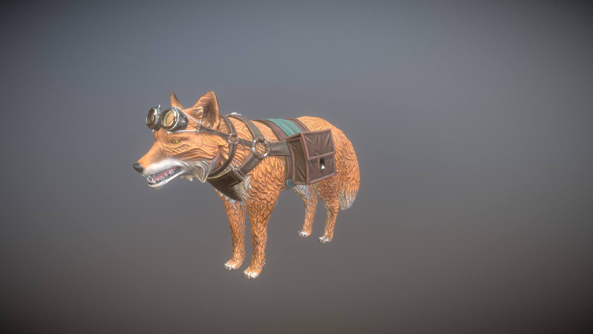3D model Battle Fox - This is a 3D model of the Battle Fox. The 3D model is about a dog wearing a garment.
