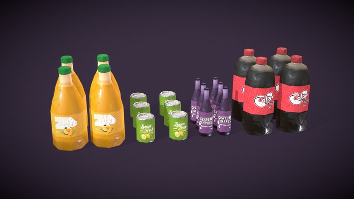 Stylized Drinks Soda 3D Model