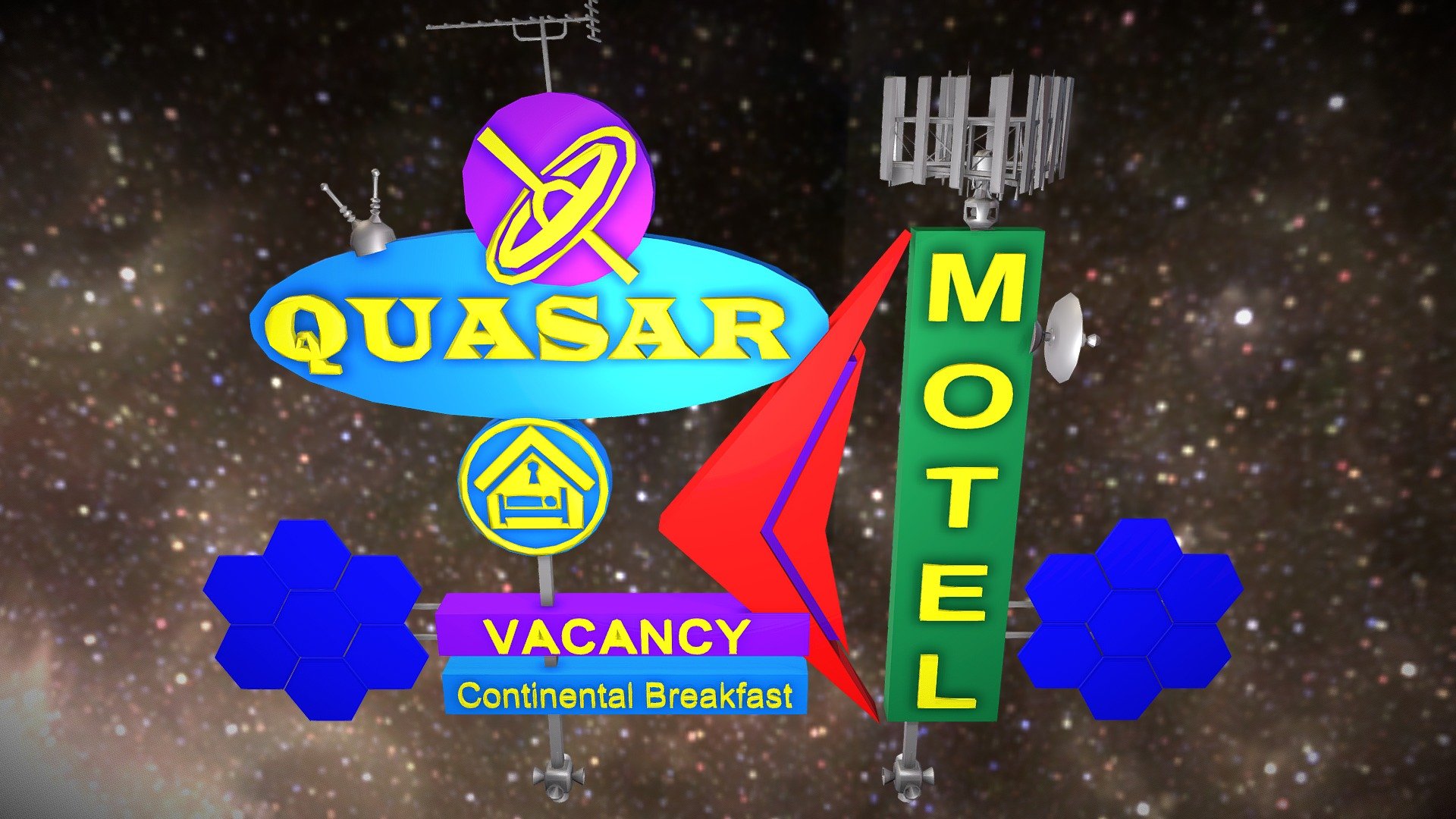 Space Billboard QUASAR MOTEL (color)
