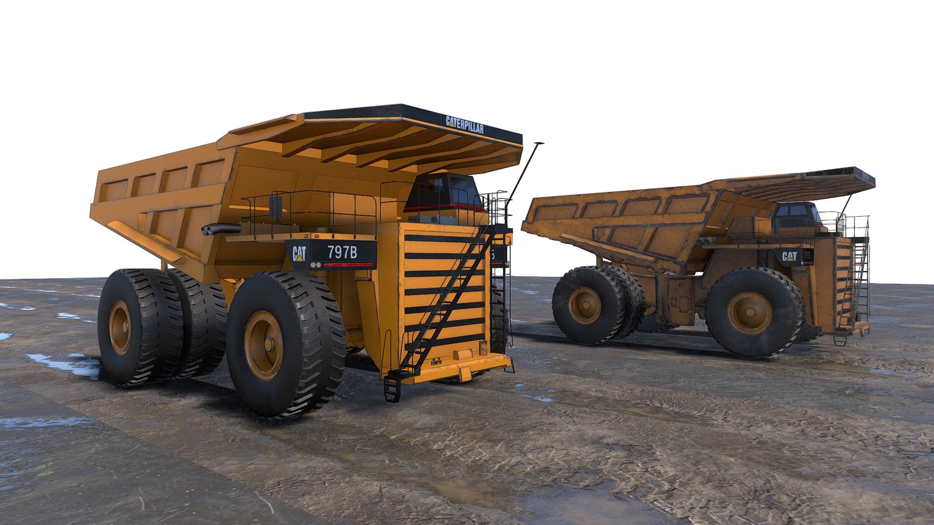 Cat 797B Mining Construction Excavator / Truck - Buy Royalty Free 3D ...