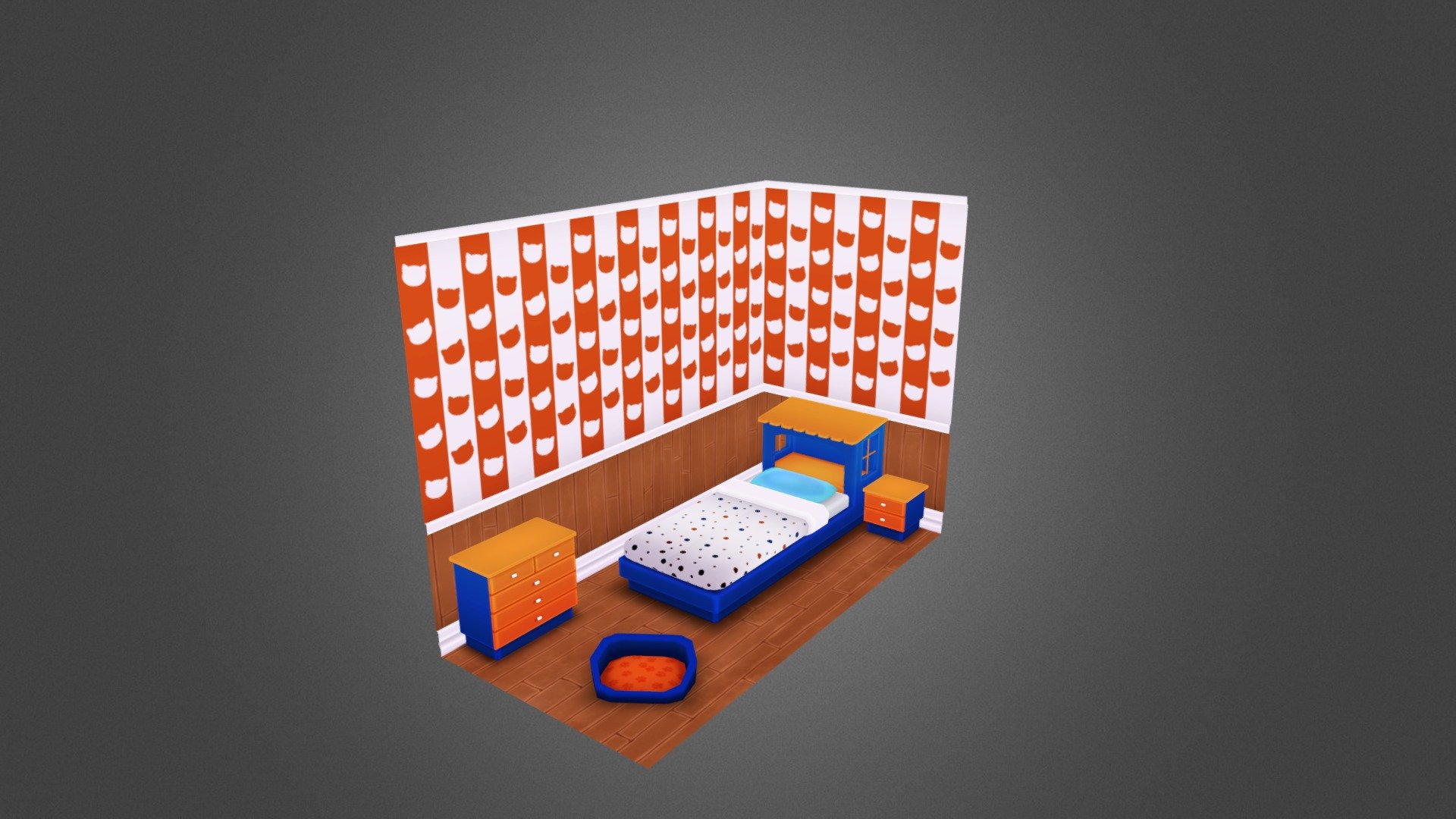 Cute Bedroom 3d Model By Zeddaxis [22af26d] Sketchfab