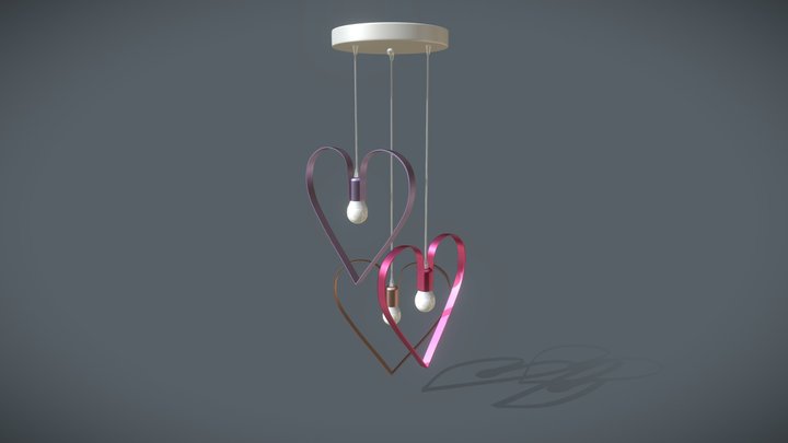 Hearts chandelier. 3D Model