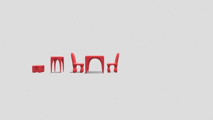 Modern bright furniture 3D Model