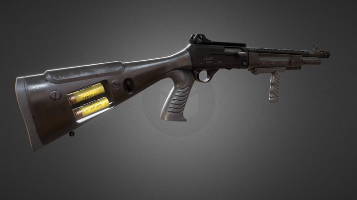 Low poly shotgun (Escort Gladius MPA20) 3D Model