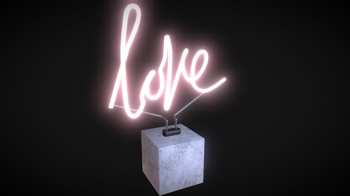 Neon Love Lamp 3D Model