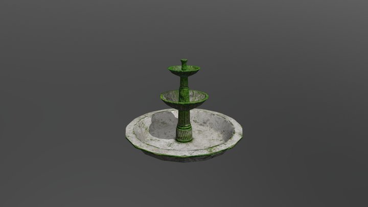Mossy Fountain 3D Model