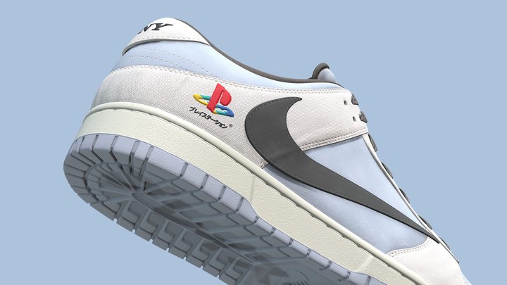 Playstation Nike Dunk Low Shoe 3D Model