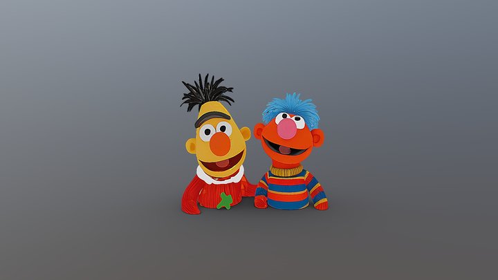 Bert & Ernie 3D Model
