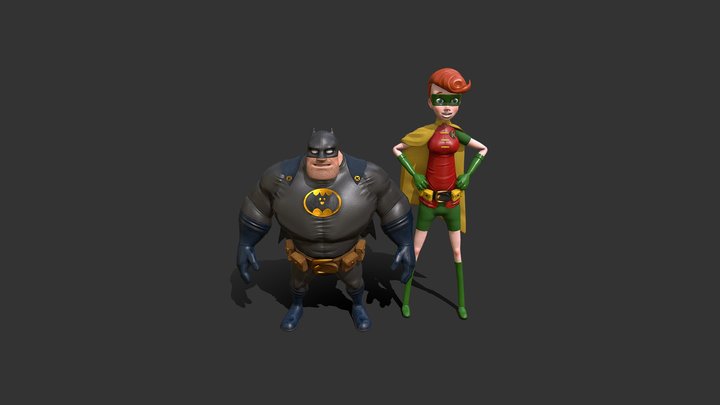 Batman and Robin 3D Model