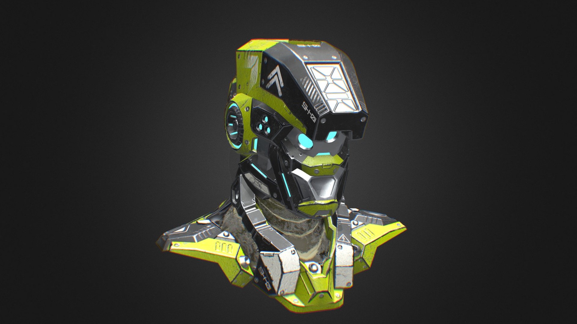 Mech Helmet 3D Model