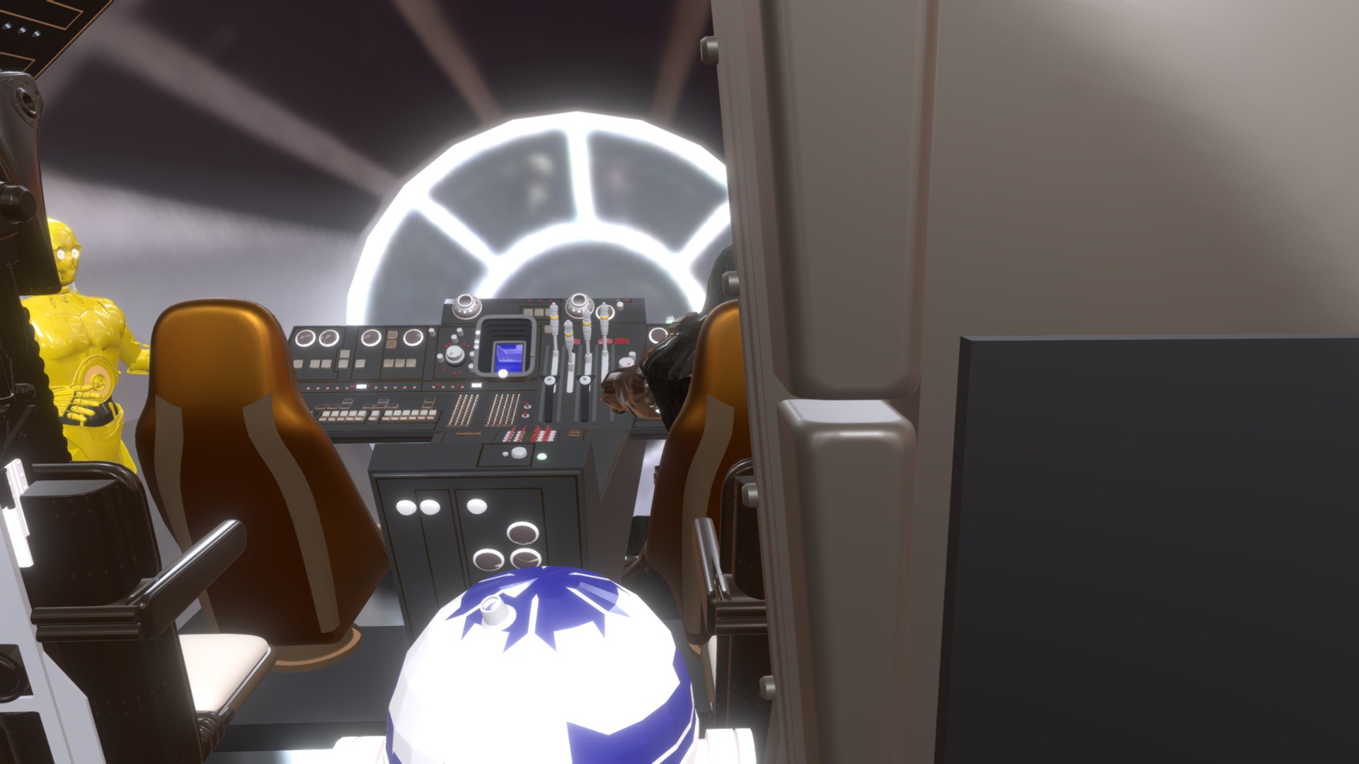 millennium falcon cockpit video game