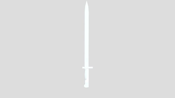 Low Poly HY-1935 Chinese Bayonet 3D Model
