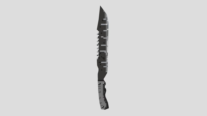 combat Machete low poly pixel textured