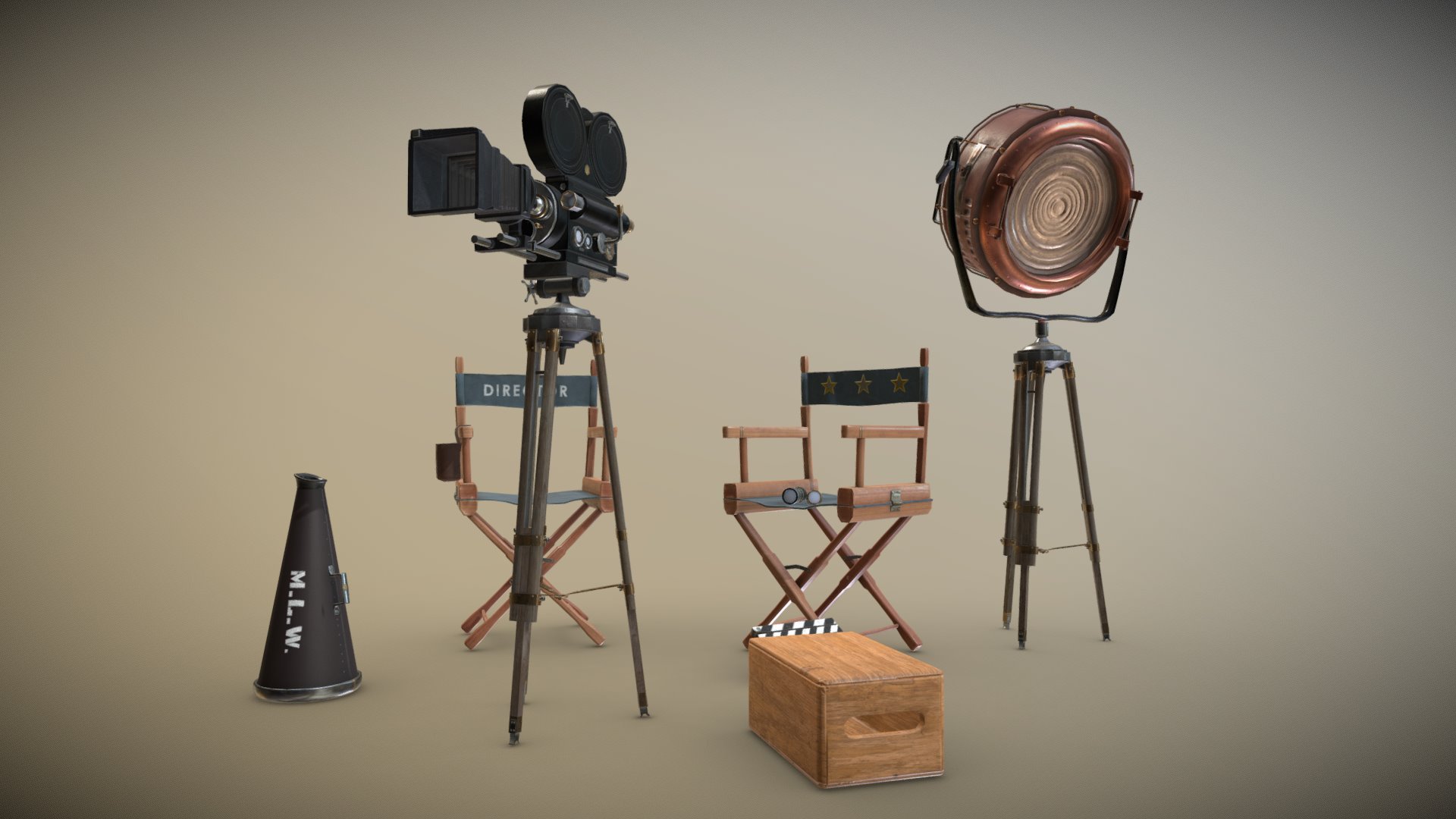 movie cameras on set