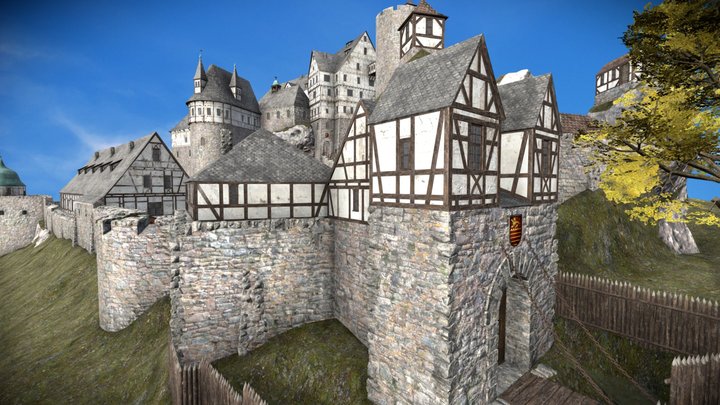 Burg Scharzfels - Digitale Rekonstruktion 3D Model