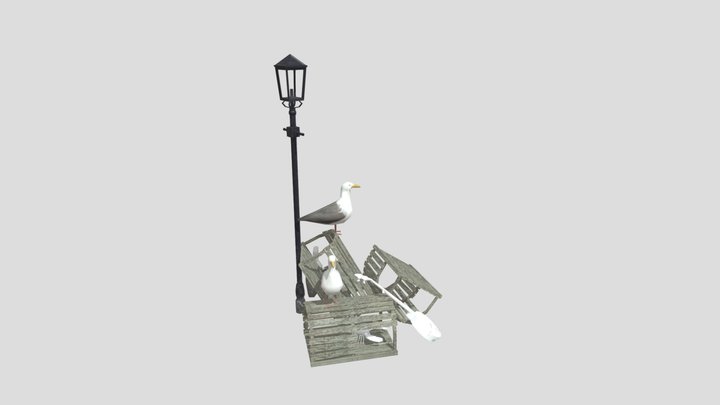 By the Ocean - Model 2 more detailed props 3D Model